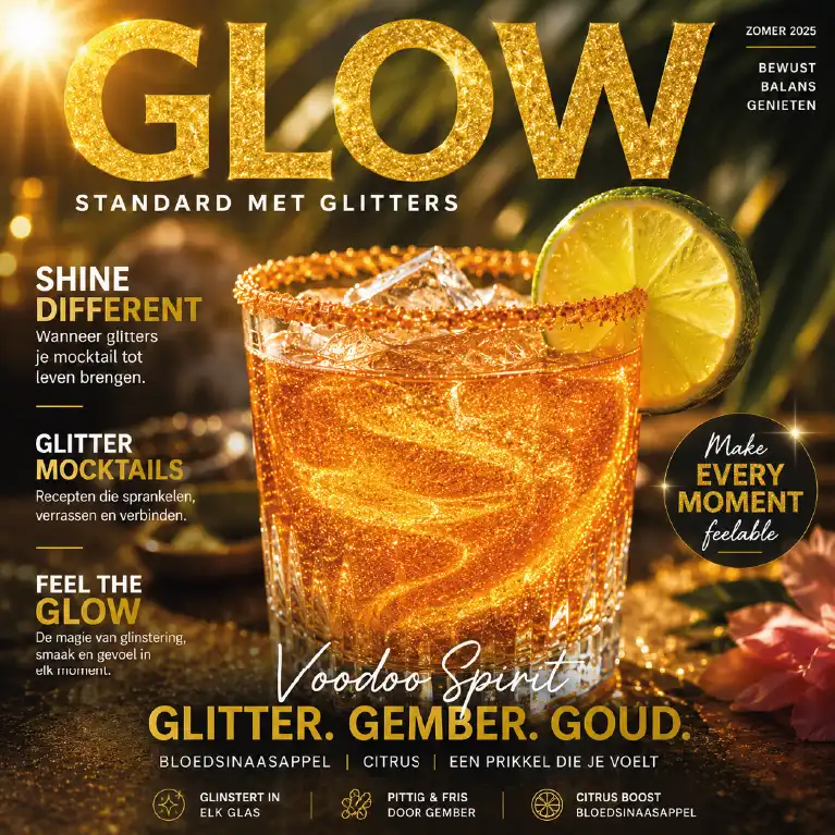 voodoo glow drink with edible glitters make it perfect for a mocktail