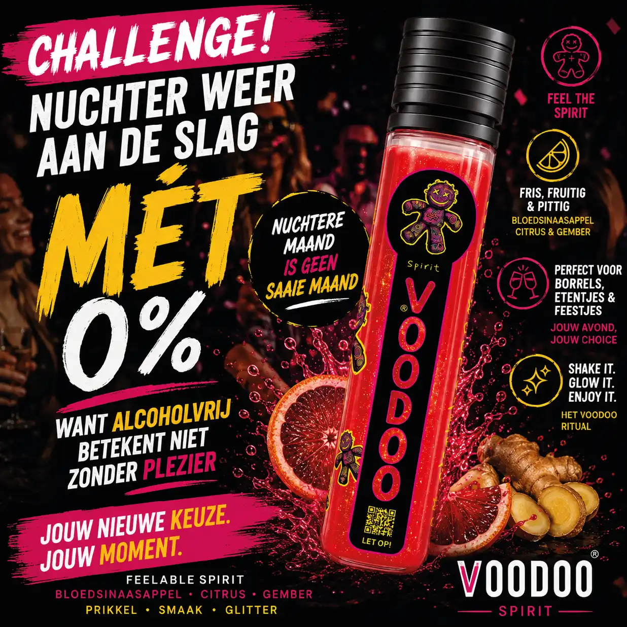Nuchter Weer Aan De Slag 2026 met VOODOO GLOW als alcoholvrije Spirit voor september